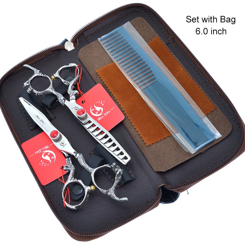 Top huisdierverzorgingsschaar 6.0 " 7.0 " hondenknipschaar dieren uitdunnen trimmen tesoura japan 440c dierentondeuses  a0164a: A0163a-01-60