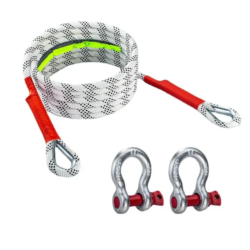 Cuerda de remolque para coche, vehículo todoterreno, puede remolque, versión de cuerda de remolque de rescate de 20 toneladas, que es muy confiable y resistente al desgaste