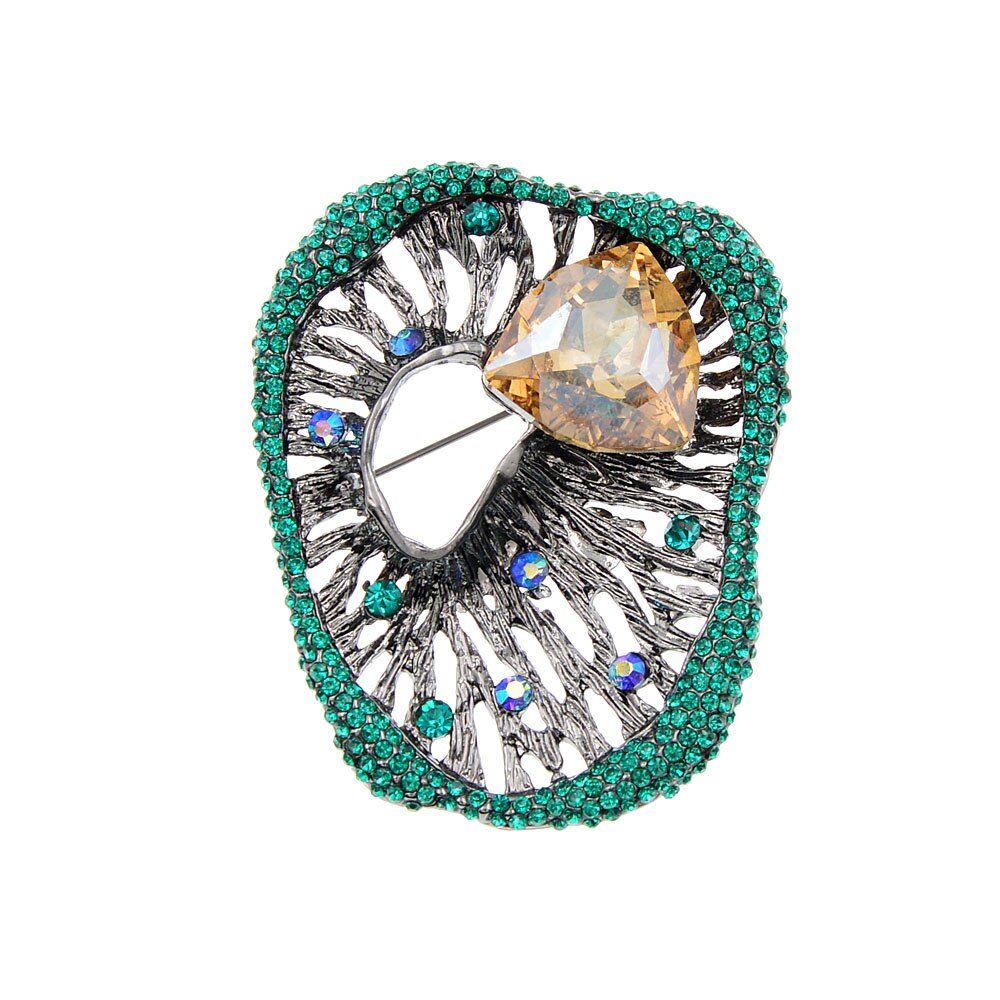 CINDY XIANG Strass Geometrica Spille per Le Donne di Modo dell'annata Spille Retrò Spilla 2 Colori Disponibili vuoto-fuori del Regalo Dei Monili: verde