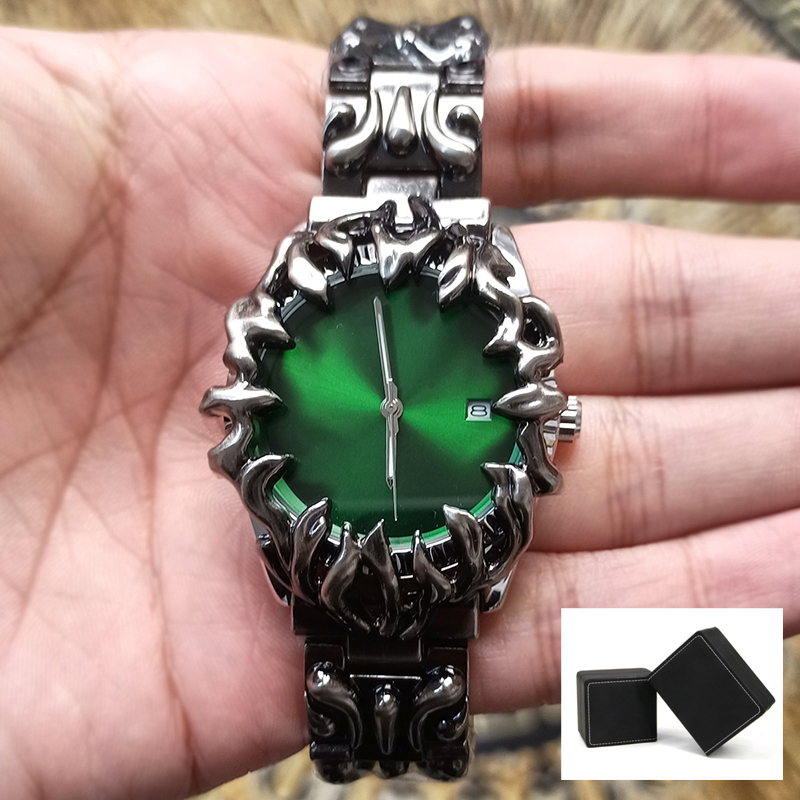 Relojes clásicos Retro con garra estilo alabastro Y2K para hombre, reloj europeo y americano, de nicho Ins avanzado alienígena a la: Café