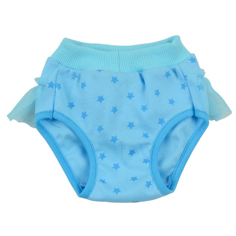 Bow pantalones cortos higiénicos sanitarios para mascotas ropa interior mezcla de algodón bragas fisiológicas calzoncillos para perros gatos: Azul / L