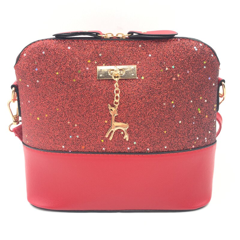 Frauen Bote Taschen Mini Tasche mit Hirsch Spielzeug Hülse bilden Tasche Frauen Schulter Taschen Handtasche Neue: NewRed