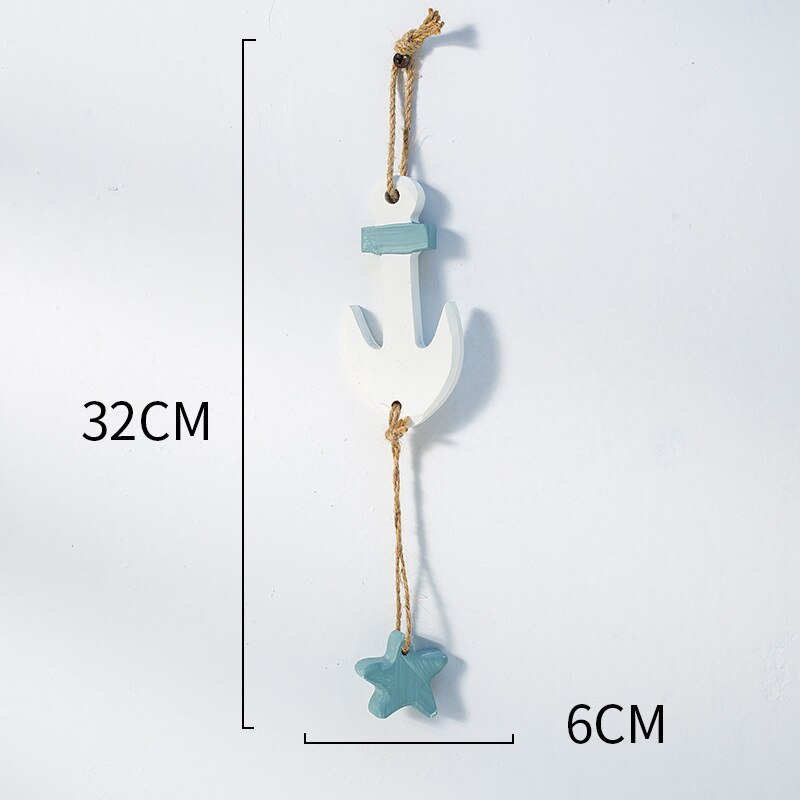 Colgante de estilo mediterráneo de peces de madera, arte de pared, artesanías Vintage, decoración del hogar, accesorios de adorno de tema náutico