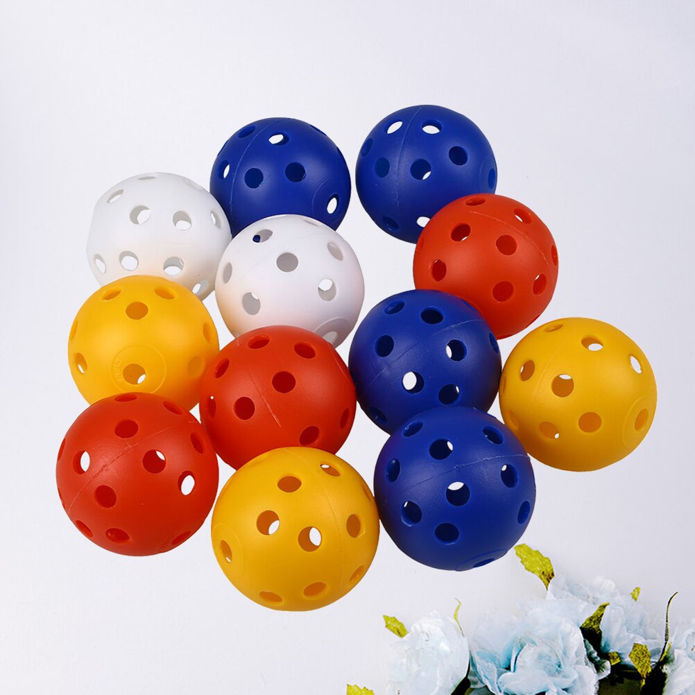 24 PCS/ Pack Perforated Plastic Play Balls Hollow Golf Training Practice Game Balls Sports Balls