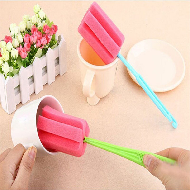 1pcs Lightweight Detachable Long Handle Sponge Mug Cleaner Cup Brushes Kitchen Cleaning Tools Milk Glass Thermos Washing Gadgets