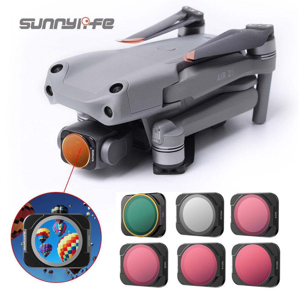 Sunnylife Lens Filters For DJI Mavic Air 2S Glass Lens Filter Set CPL/ND/PL16/32 ND Angle Adjustable For DJI Drone Accessories