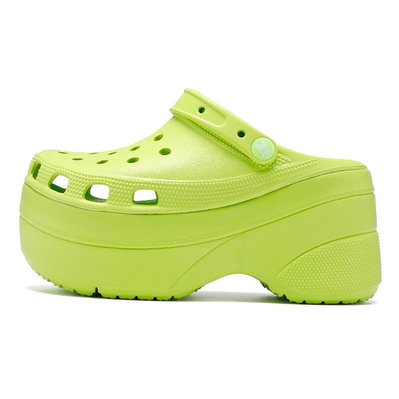 Nowe gorące cukierki kolor platformy drewniaki dla kobiet 10cm Super wysokie szpilki damskie Mule drewniaki buty ogrodowe letnie drewniaki kapcie: green / 8
