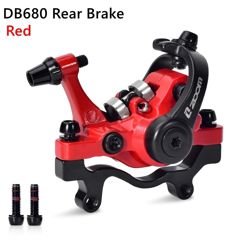 ZOOM DB-680 Bilateral Caliper Disc Brake Dual Piston Mountain Bike Alloy Cable Brake Bicycle Accessories Line Pulling Brakes: PURPLE