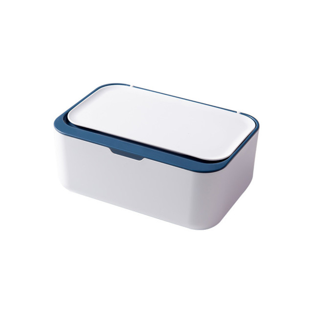 2022 Plastic Tissue Box With Lid Wet Tissue Holder Baby Wipes Paper Storage Box Paper Towel Dispenser Home Napkin Organizer: blue white