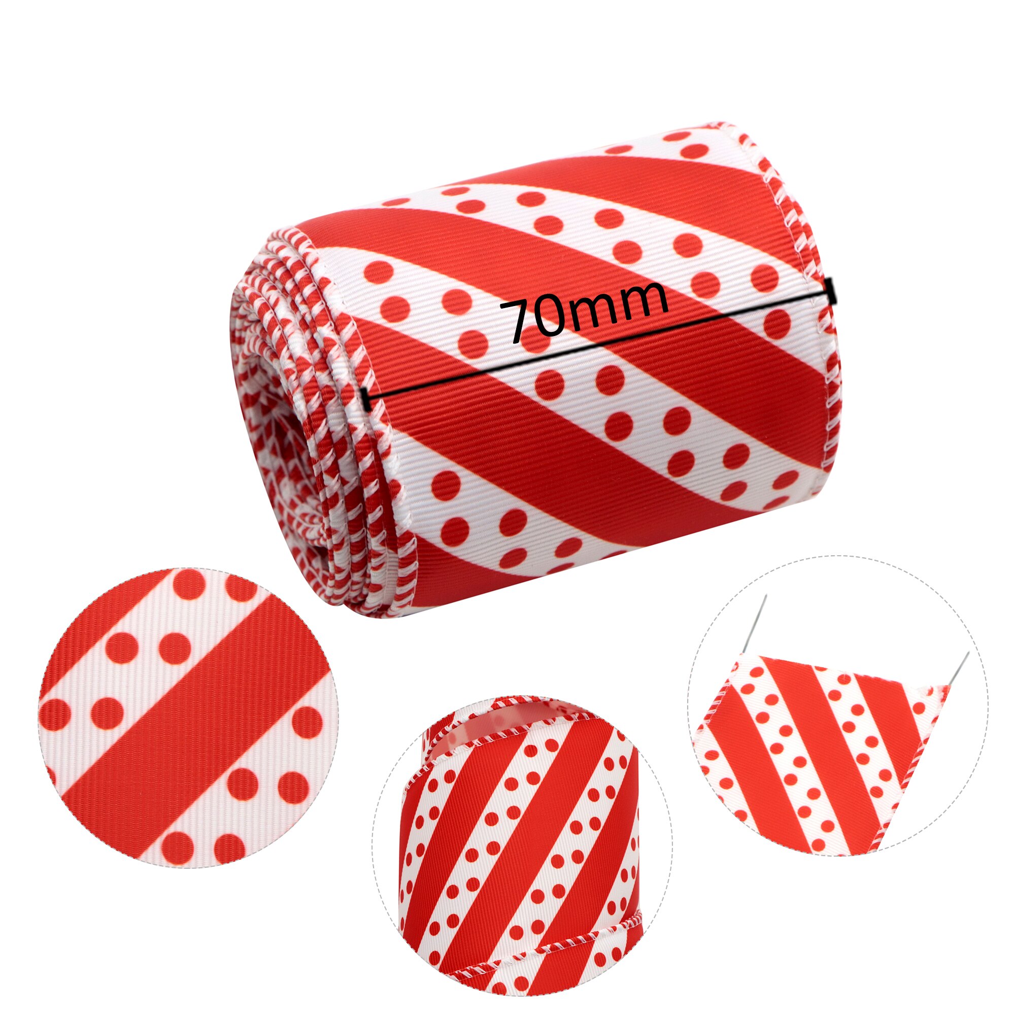 50yards Christmas Theme Wire Edge Grosgrain Ribbon，Making Home Textile Party Decor,50Yc13507: 1116845001