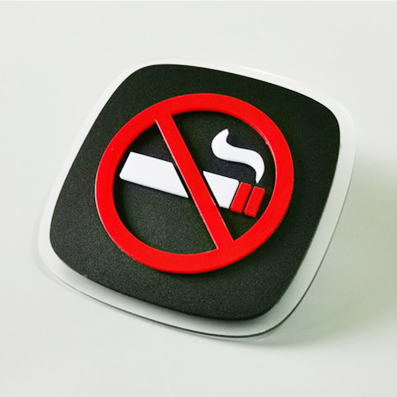 10x10cm Acrylic restroom restroom door sign No smoking, WiFi monitoring sign No noise, Caution slippery floor sign: Burgundy