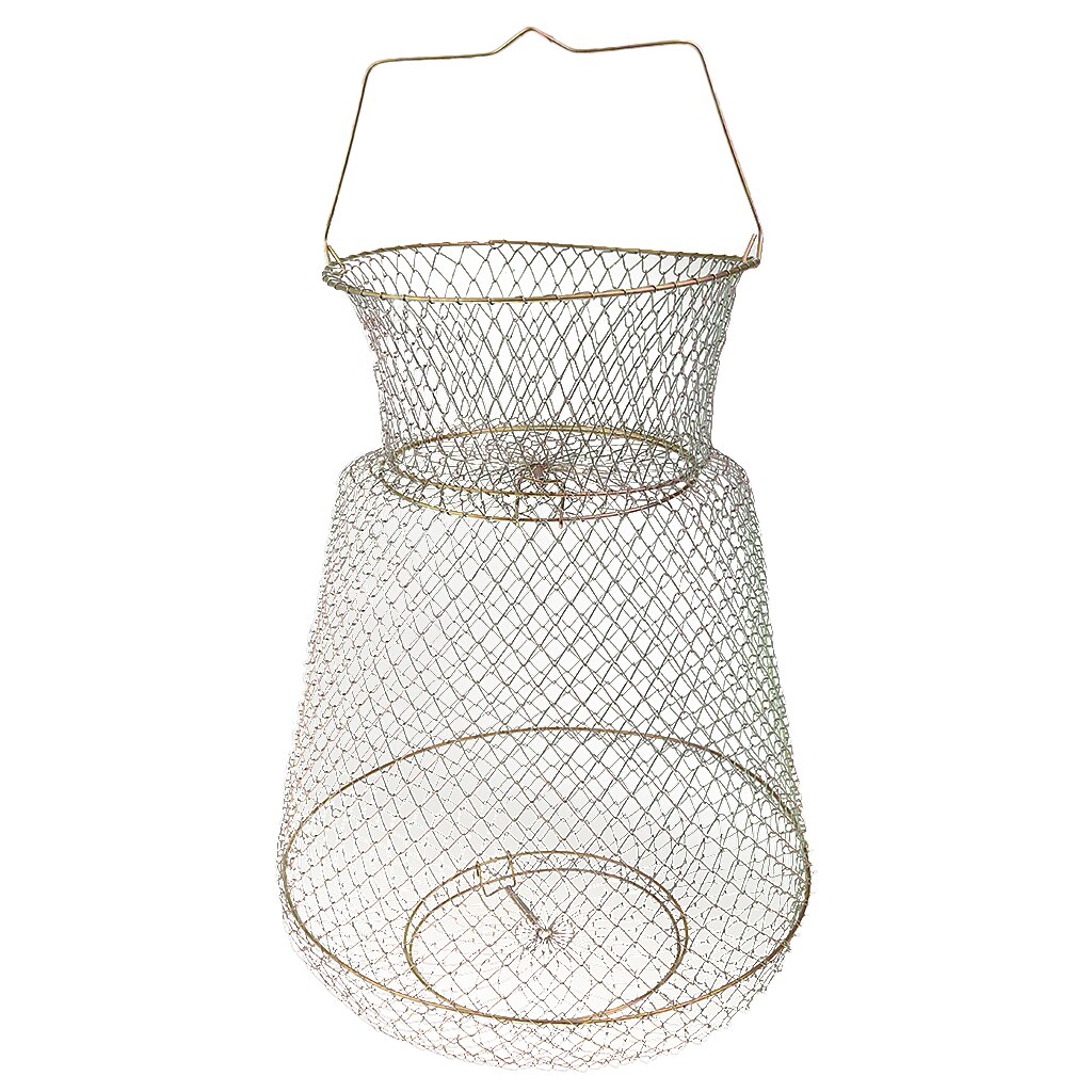 Collasipble Metal Steel Wire Fish Lobster Mesh Fishing Net Prawn Crab Cage Trap Net