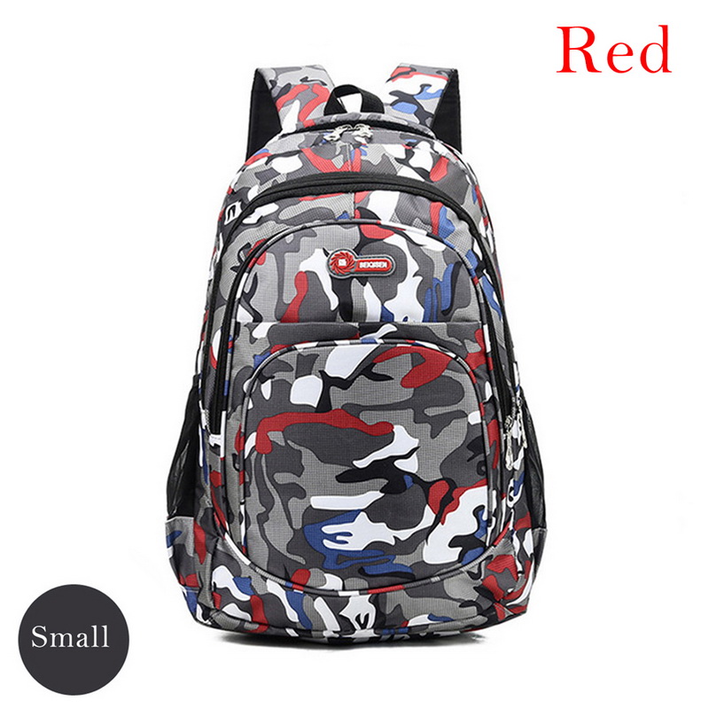 2 tailles Camouflage sacs d'école imperméables pour filles garçons orthopédiques enfants sacs à dos enfants livre sac Mochila Escolar cartable: red small