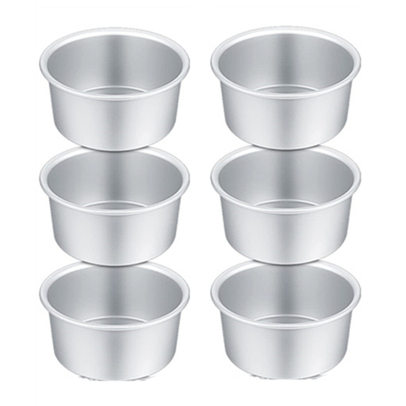 1/2/4/6 Stück feste 4-Zoll-Kuchenform aus Aluminium mit fester Basis, kleine Kuchenform, wiederverwendbar, runde Kuchendosen, Küchenhelfer, perfekt zum Backen: green