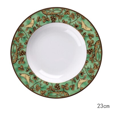 bone china plate Ceramic tableware set steak salad plate Dessert Plate saucer gold bird classic series: 9inch plate