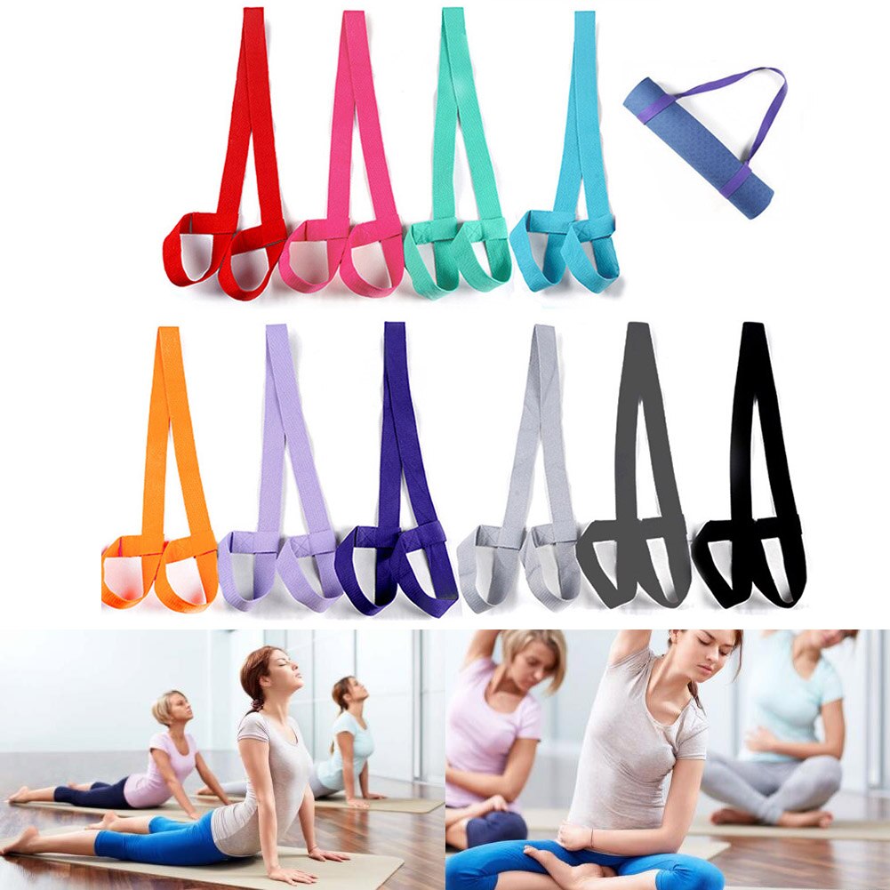 Justerbare yogamåtte bælter yogamåtte skulderbærer yoga stropper motion stretch yoga bælter fitness gym sports reb