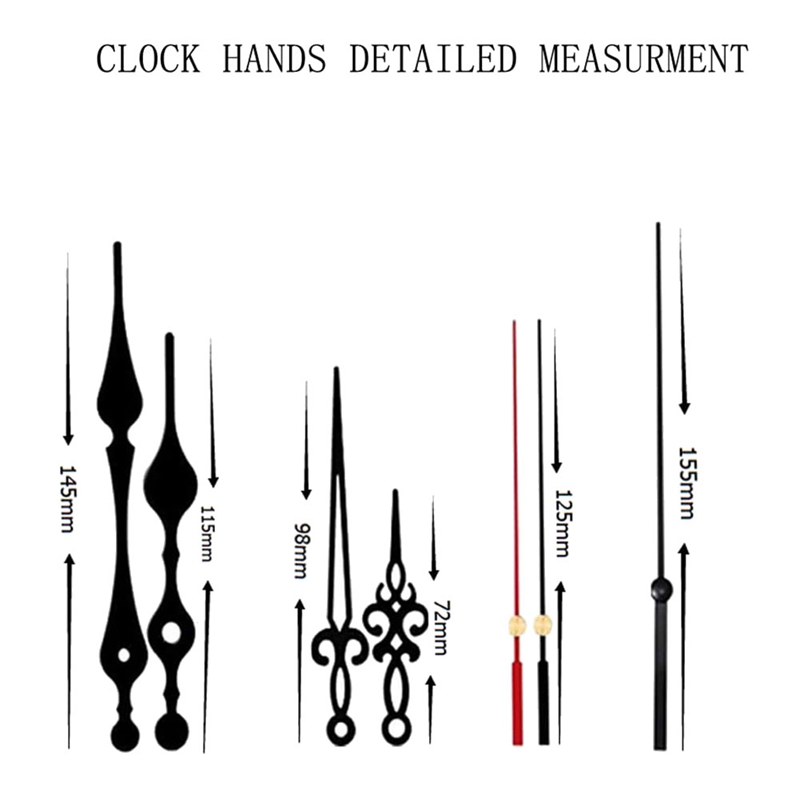 Silent Quartz Clock Movement,Long and Short Shaft Clock Mechanism,Wall Clock Parts Motor Replacement DIY Repair Parts