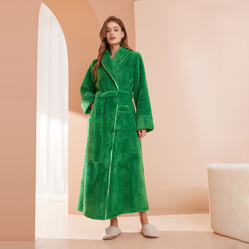 Vrouwelijke Herfst en Winter Warm Lange Flanel Dikke Paar Bad Badjassen Mannen Vrouwen Pyjama Douche Gewaad Badhanddoeken Voor Volwassenen: M / 25#