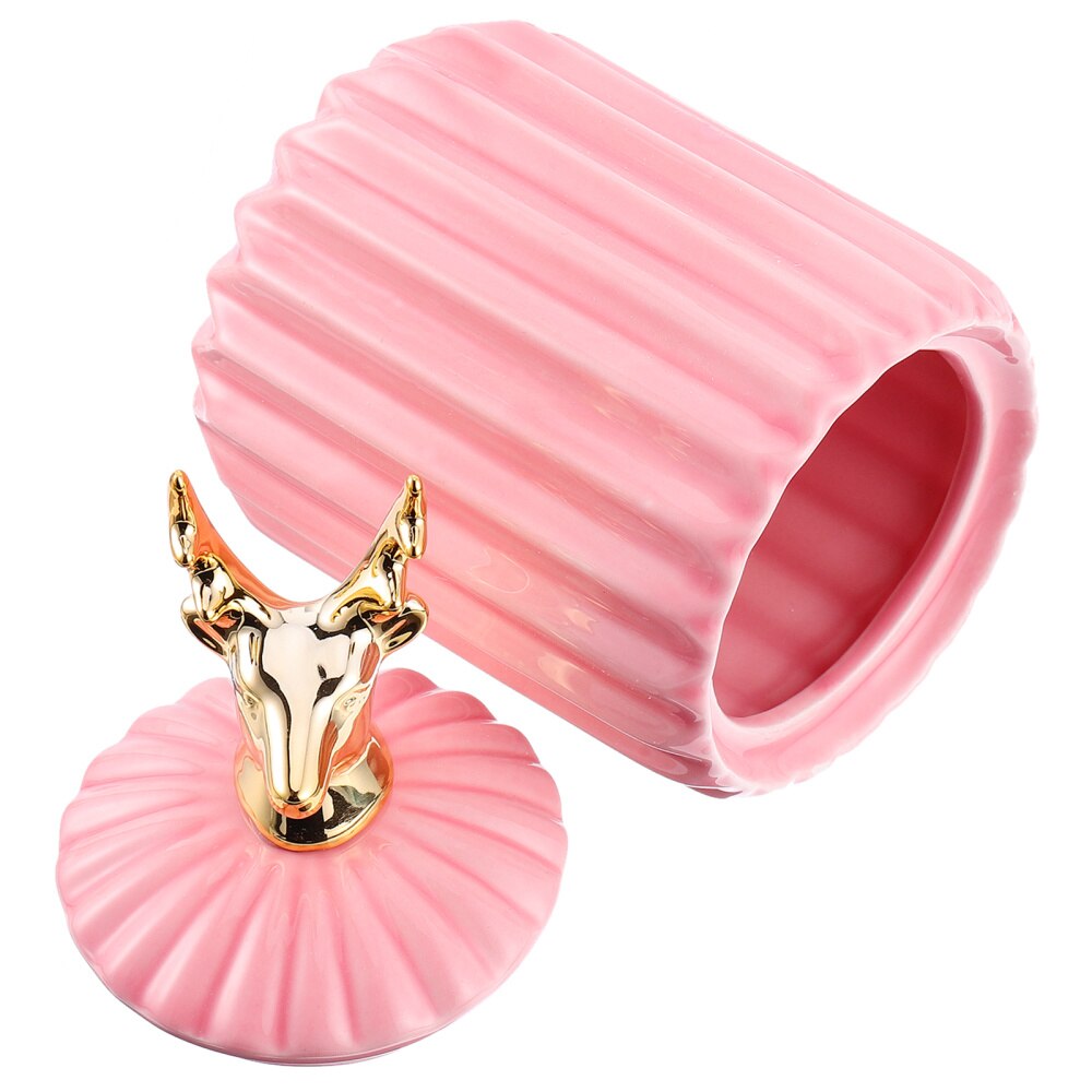 1pc Candy Storage Jar Jewelry Jar Candy Jar Ceramic Jewelry Jar for Tabletop Home: Deer