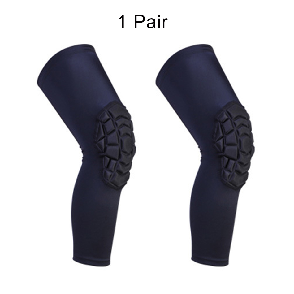 1 Pair Elastic Kneepads Protective Gear Sports Safety Training Knee Pad Support Pressing Foam Brace Basketball Volleyball: Black / XXL