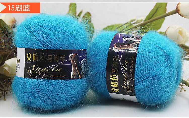 Mylb 6 nystan bästa mjuka mohairgarn för handstickning ull virkgarn att sticka minkullsgarn mohairull för stickning: Färg 15
