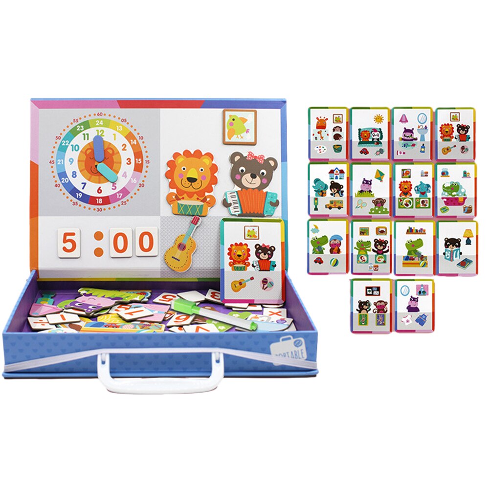 Magnetic Puzzle Drawing Board - Wooden Jigsaw - Portable Educational Toy for Toddlers