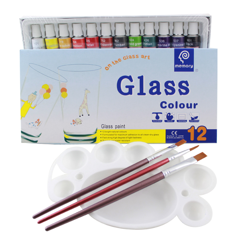 glas hand geschilderd acryl verf kleur verf pigmenten 12 kleuren 12ml kleuren set