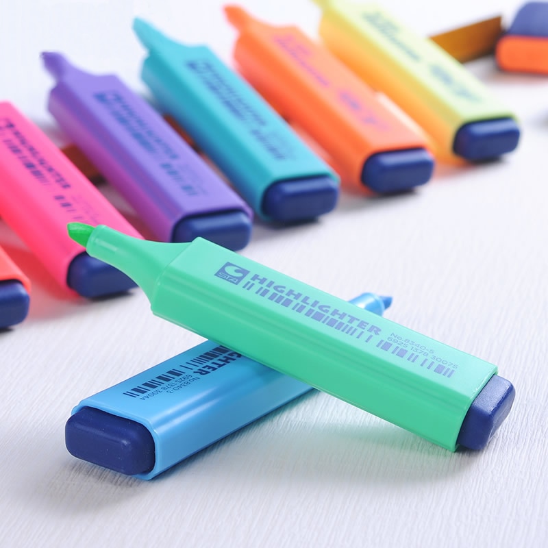 Sta highlighter markører assorterede farver bulk fluorescerende enkelt tekst fokus penne til understregning