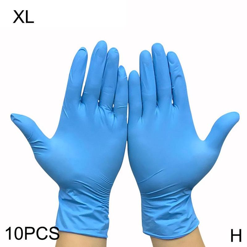 10 Pack PVC Thick And Durable Disposable Gloves Food Grade Latex Protection Nitrile Labor Protection Kitchen Work Transparent: XL blue