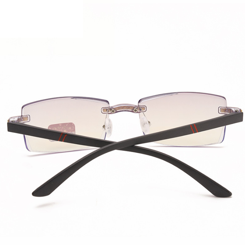 -1 -1.5 -2 -2.5 -3 -3.5 -4 Finished Myopia Glasses Anti Blue Light Rimless Eyeglasses Gold&Gray Frame Short Sighted Eyewear