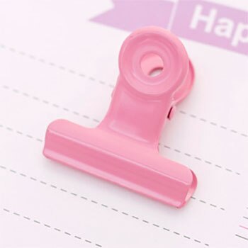 Clips de Metal Multicolor para niña, papel de oficina, documentos, carpeta, suministros escolares de oficina, 30mm, 2 uds.: Pink