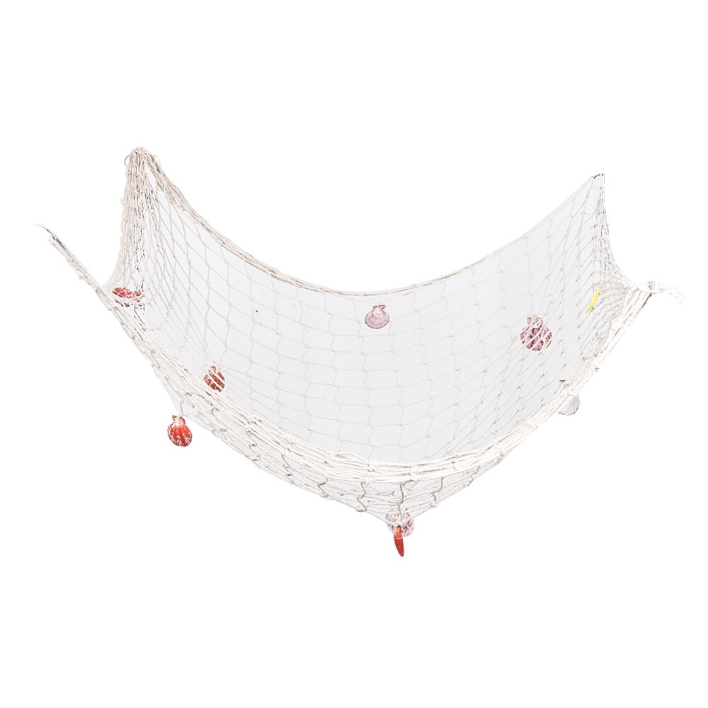 1Pc Boho Stijl Opknoping Nautische Visnet Schelpen Seaside Katoenen Draad Visnet Home Decor Party Ornement Ambachten: Beige / 150x200cm