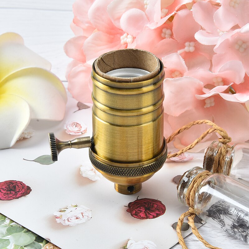Industrielle retro anheng beslag glans lampeholdere armatur vintage lampe sokkel  e27 skrue pære base aluminium lampeholder: F