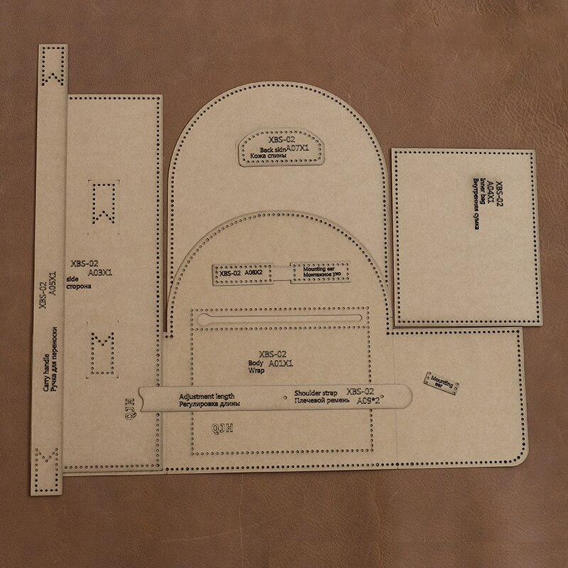 1 Set DIY Ladies Backpack Shape Edition Pattern Drawing Kraft Paper Template Handmade Schoolbag Drawing Sewing Stencil Tool