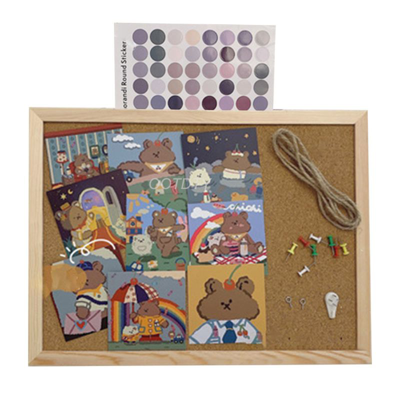 Kurk Houten Muur Opknoping Bericht Bulletin Board Frame Opmerking Opmerking Memo Board Voor Thuis Kantoor Winkel School Foto Achtergrond: L