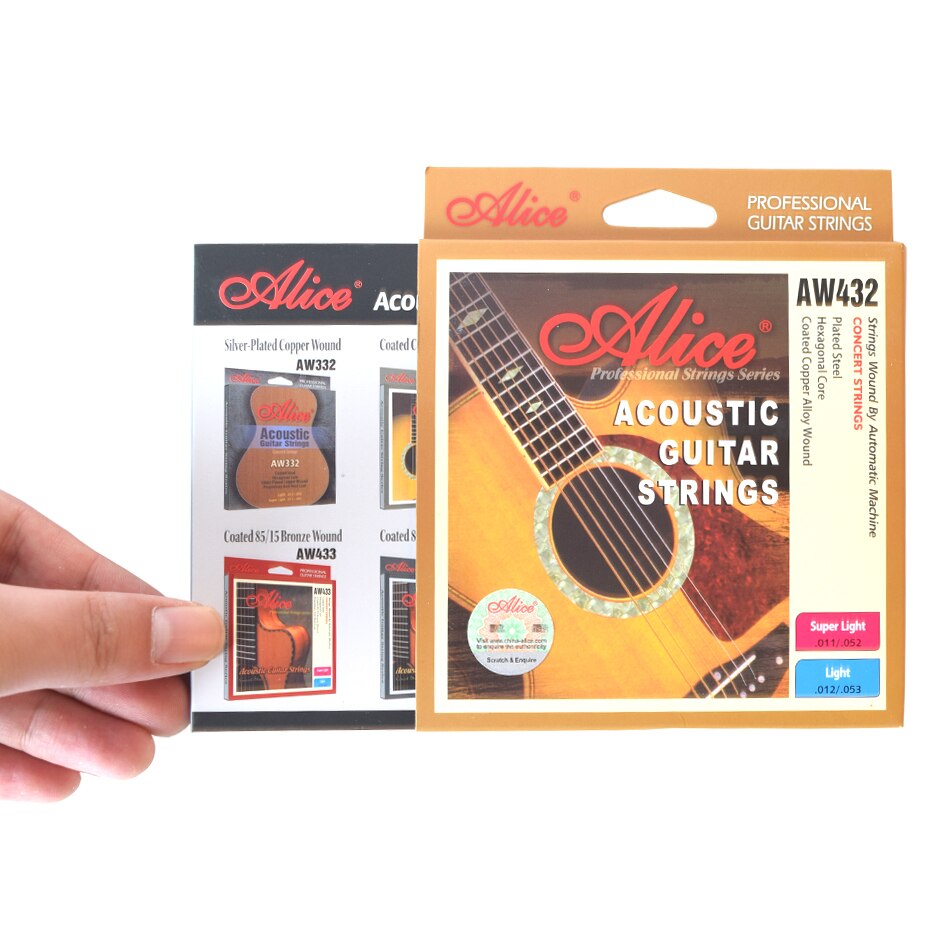 Corde per chitarra acustica Alice AW432 1 impostato 011-052, 012-053 parti di Guitarra antiruggine avvolte in lega di rame super leggera