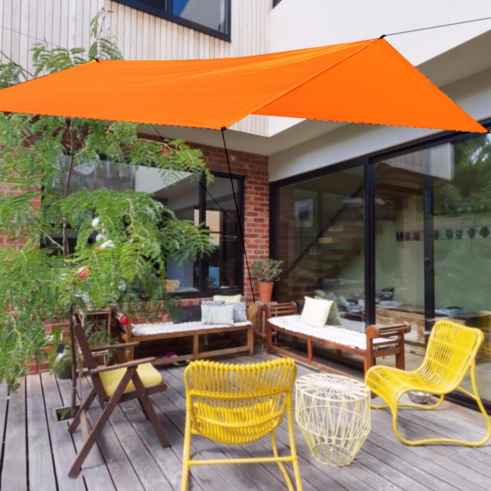 Toldo refugio para el sol al aire libre playa acampada, jardín sol toldo parasol hamaca mosca de la lluvia lona impermeable tienda sombra