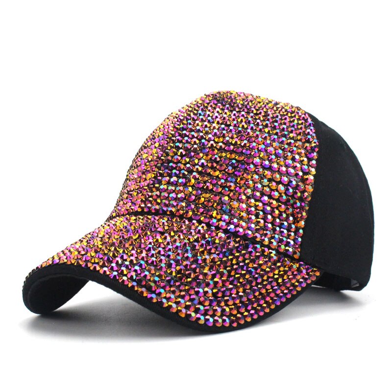 Gorra de béisbol con diamantes de imitación para niña y niño, gorro de béisbol colorido con diamantes de imitación, Snapback para niño y bebé de 3 a 8 años: C