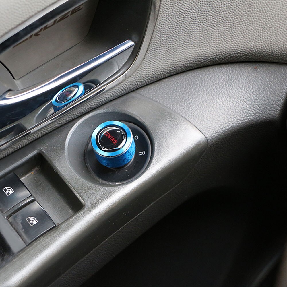 Auton taustapeilin painonapin nupin suojus chevrolet cruze lisävarusteille ohjauspainikkeen kytkimen tarra: Sininen nupin kansi
