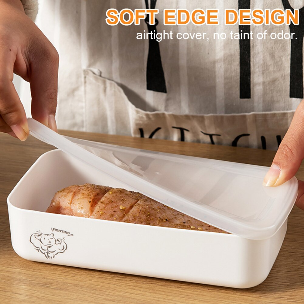 Plastic Storage Box Reusable Non-toxic Meat Food Container Organizer with Airtight Lid Freezer Microwave Oven Safe