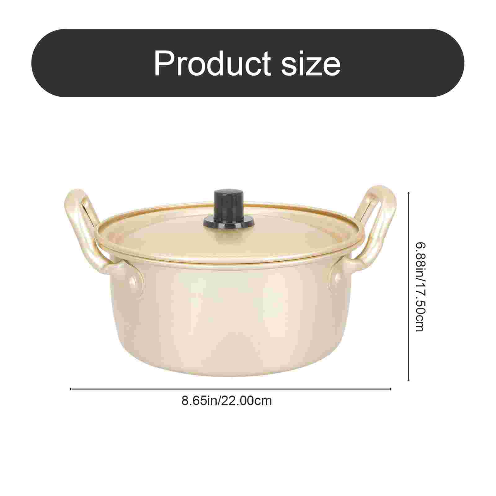 Aluminum Instant Noodles Pot Double Handle Porridge Pot Soup Pot with Lid