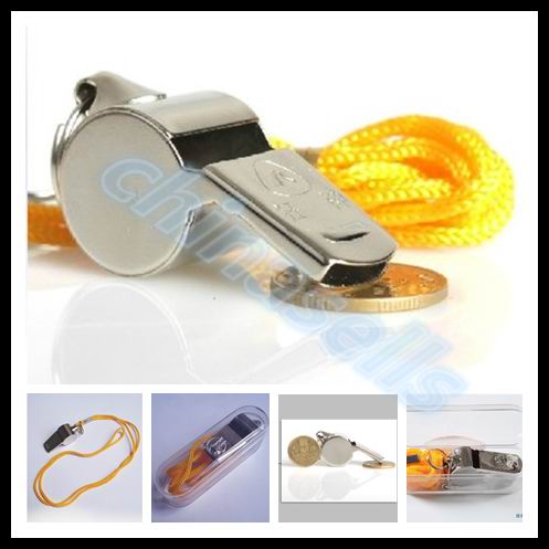 Metalen Basketbal Volleybal Voetbal Fluitjes Scheidsrechter Fluitje Roestvrij Stells Cheerleading Sport Fluitje Met Lanyard