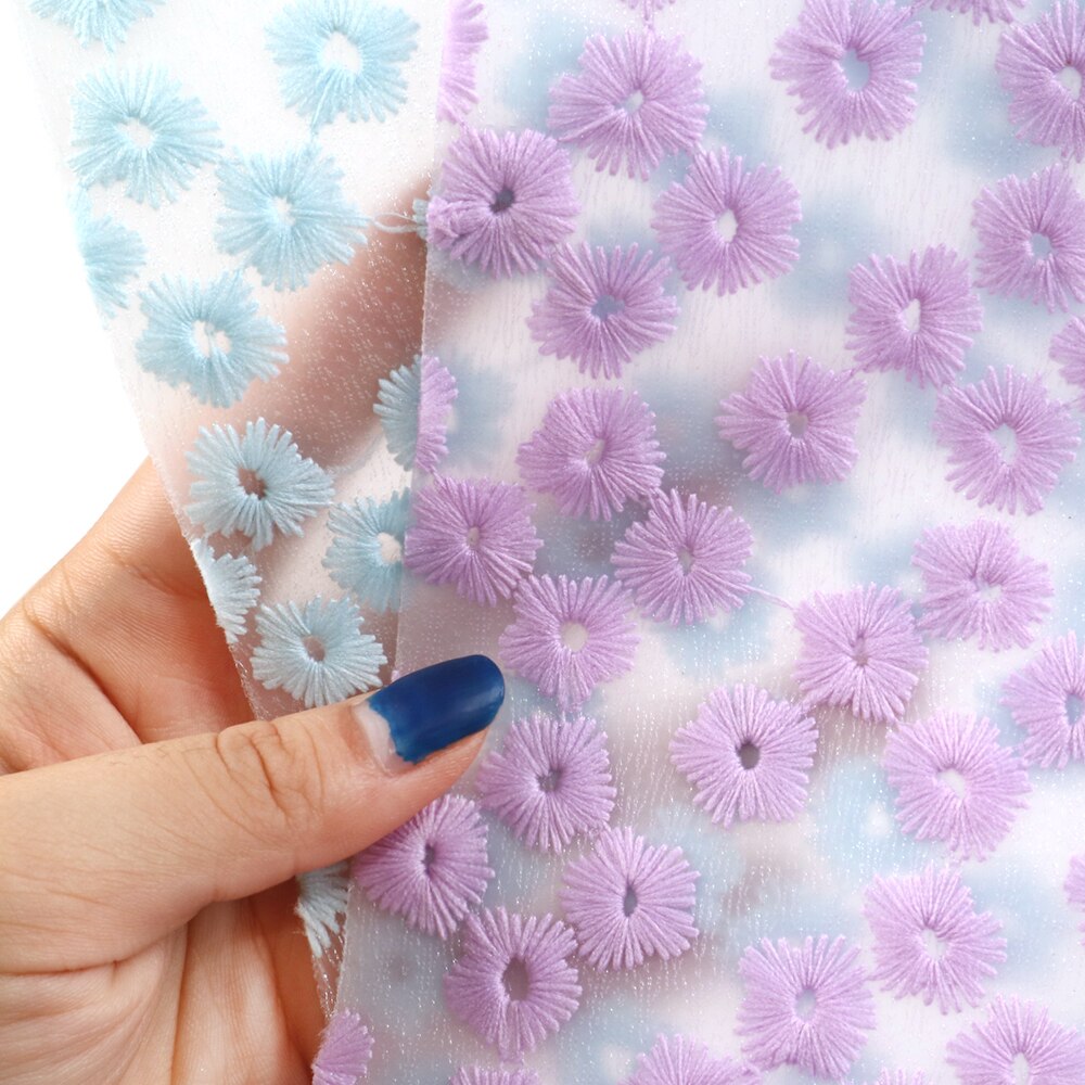 20*34cm Color sólido bordado flor gelatina cuero sintético para proyectos de bolsos hechos a mano DIY, 1Yc8087