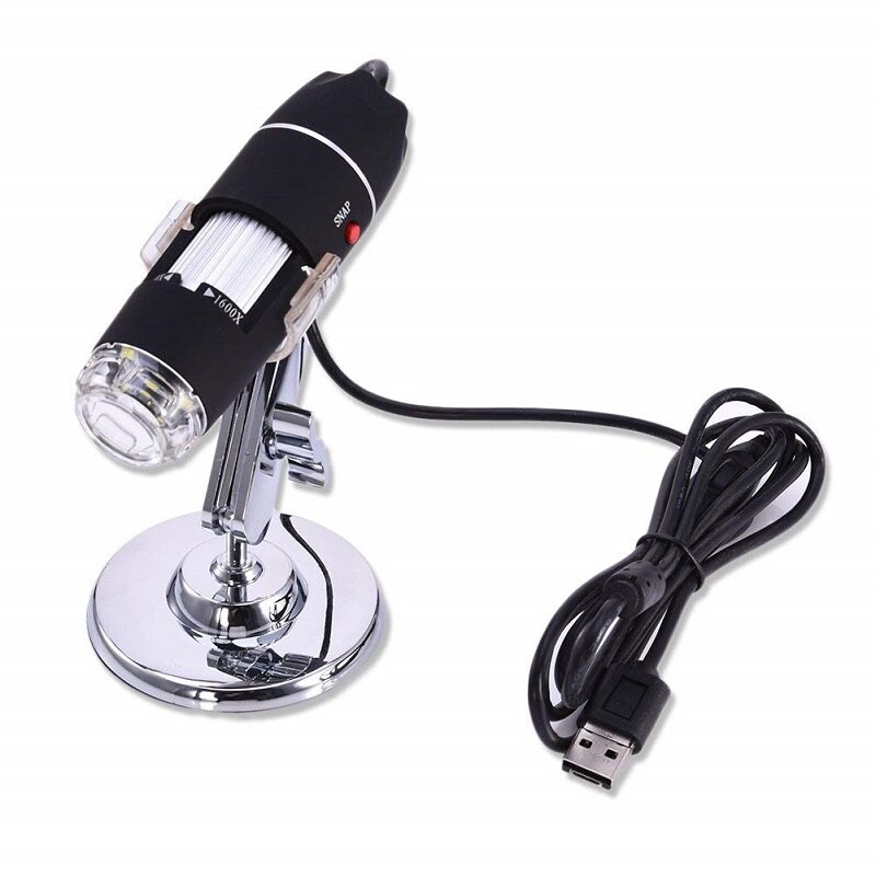 Handheld USB Digital Electric Microscope 1600X Mini Camera Endoscope LED Lights Magnifier Stand for Windows PC Mac Android Phone