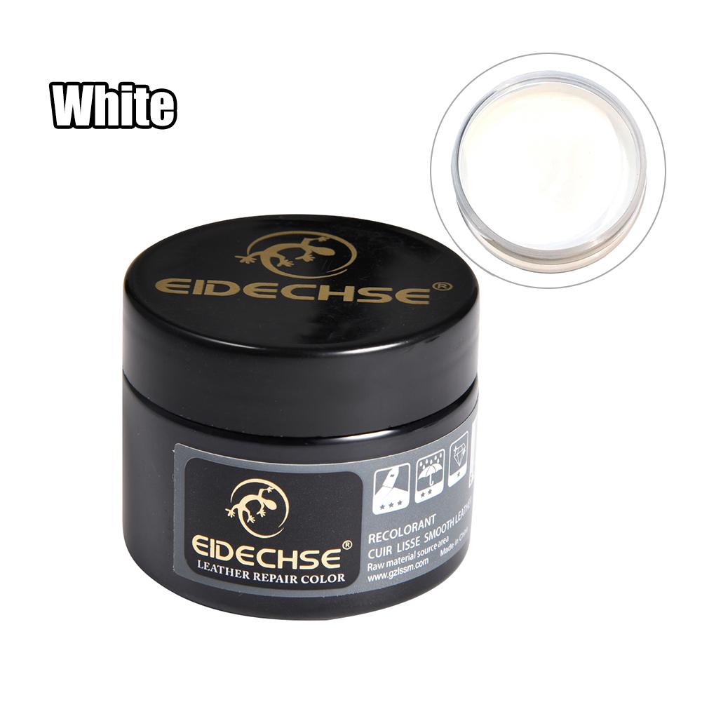 Crema de reparación de cuero para el cuidado del coche, Kit de reparación de vinilo para asiento de coche, sofá, abrigos, agujeros, grietas, rayaduras, reparación de cuero, cuidado de la pintura: White