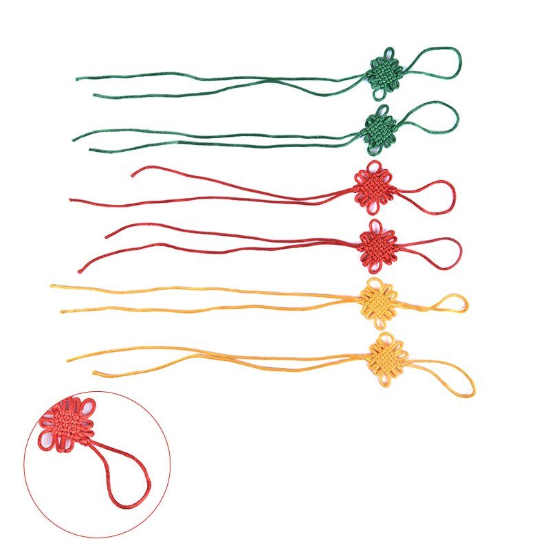Chinese Decorative Knots Pendants 2pcs Chinese Knot DIY Tassel Fringe Chinese Bow Knots Nylon Thread Year Decorative