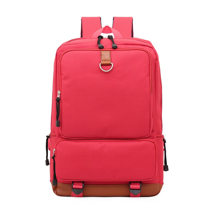 15.6 inch laptoprugzak schooltassen dames canvas rugzak waterdicht vrouwelijk voor tienermeisjes jongens reistassen: Rood