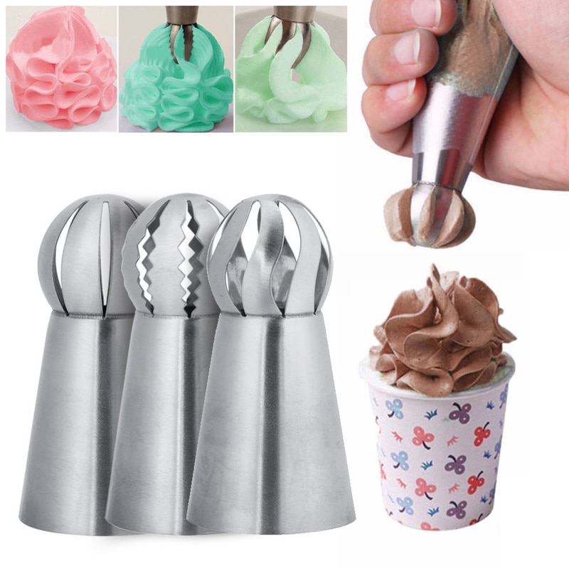 Cake-bedecking Rvs Nozzles Russische Piping Tips Lint Mold Gebak Cake Decorating Tool Keuken Gadgets 3 stks/set