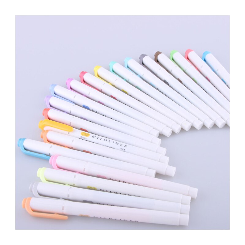 5pcs/set Japanese Zebra Mild Liner Double Headed Highlighter Pen Drawing Marker Pens Zebra Mildliner Scribble Stationery