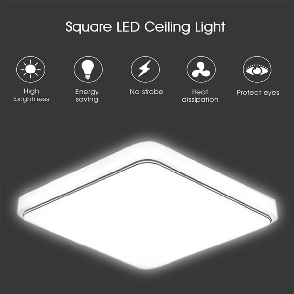 LED Plafond Verlichting 24W 1000LM Moderne Lamp Vierkante Inbouw Armatuur Verlichting voor Woonkamer Slaapkamer Keuken Studie Balkon